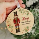 Personalised Any Message Nutcracker Design Wooden Christmas Bauble - Image 2