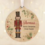 Personalised Any Message Nutcracker Design Wooden Christmas Bauble - Image 3