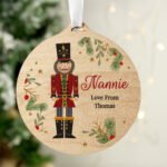 Personalised Any Message Nutcracker Design Wooden Christmas Bauble - Image 4