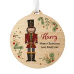 Personalised Any Message Nutcracker Design Wooden Christmas Bauble - Image 5