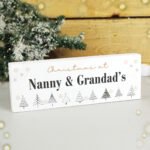 Personalised Christmas Tree Design Wooden Mantel Decoration