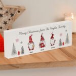 Personalised Gonk Family Design Christmas Wooden Mantel Decoration - Image 5