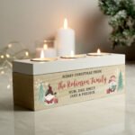Personalised Gonk Design Christmas Wooden Triple Tea Light Candle Box - Image 3