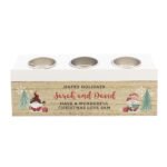 Personalised Gonk Design Christmas Wooden Triple Tea Light Candle Box - Image 5