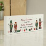 Personalised Christmas Nutcracker Design Wooden Mantel Decoration