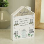 Personalised 'A House Is Made of Brick And Stone' Wooden House Ornament - Image 5
