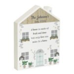 Personalised 'A House Is Made of Brick And Stone' Wooden House Ornament - Image 6