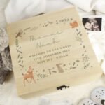 Personalised Woodland Animals Design Large Wooden Keepsake Box