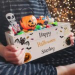 Personalised Halloween Themed Small White Wooden Storage Crate - Image 2
