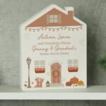 Personalised Any Message Autumnal Design Wooden House Ornament - Image 4