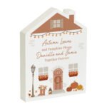 Personalised Any Message Autumnal Design Wooden House Ornament - Image 3