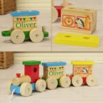 Personalised Children’s Circus Animals Colourful Wooden Toy Train - Image 2
