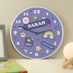 Personalised Children's 'Good Vibes' Design Round Wooden Wall Clock - Image 2
