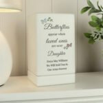 Personalised 'Butterflies Appear...' Memorial Small Wooden Urn - Image 6