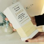 Personalised Any Message Diamond Design Memorial Small Wooden Urn - Image 4