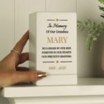 Personalised Any Message Diamond Design Memorial Small Wooden Urn - Image 5