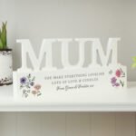 Personalised Any Message Wild Flowers Design Wooden Mum Ornament - Image 4