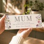 Personalised Any Message Wild Flowers Design Wooden Mum Ornament - Image 2