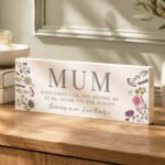 Personalised Any Message Wild Flowers Design Wooden Mum Ornament - Image 3