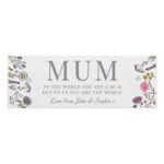 Personalised Any Message Wild Flowers Design Wooden Mum Ornament - Image 4