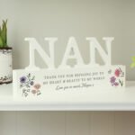 Personalised Any Message Wild Flowers Design Wooden Nan Ornament - Image 2