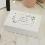 Personalised Botanical Butterfly Design White Wooden Jewellery Box - Image 5