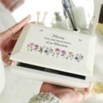 Personalised Wild Flowers Design White Wooden Jewellery Box - Image 4
