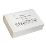 Personalised Wild Flowers Design White Wooden Jewellery Box - Image 6