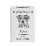 Personalised Dog Breed Design Memorial White Wooden Tea Light Candle Holder - Image 5