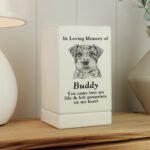 Personalised Dog Breed Design Pet Memorial Small Wooden Urn