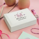 Personalised Butterflies Design Big Initial White Wooden Jewellery Box - Image 3