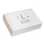 Personalised Butterflies Design Big Initial White Wooden Jewellery Box - Image 6