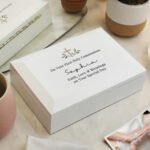 Personalised Any Message Gold Cross Motif White Wooden Jewellery Box