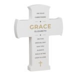 Personalised Any Message Gold Cross Motif Wooden Cross Ornament - Image 9
