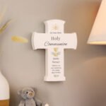 Personalised Any Message 'First Holy Communion' Wooden Cross Ornament - Image 3