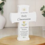Personalised Any Message 'First Holy Communion' Wooden Cross Ornament - Image 5