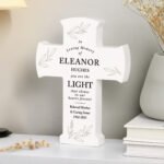 Personalised Any Message 'In Loving Memory' Wooden Cross Ornament