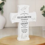 Personalised Any Message 'In Loving Memory' Wooden Cross Ornament - Image 5