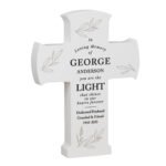 Personalised Any Message 'In Loving Memory' Wooden Cross Ornament - Image 6