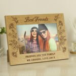 Personalised Wild Flowers Design 6x4 Landscape Oak Finish Photo Frame