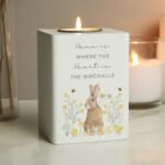 Personalised Spring Bunny Design Wooden Tea Light Candle Holder - Image 2