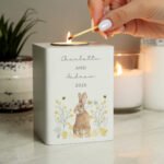 Personalised Spring Bunny Design Wooden Tea Light Candle Holder - Image 3