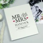 Personalised 'Mr And Mrs' Hearts Motif Traditional Photo Album