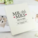 Personalised 'Mr And Mrs' Hearts Motif Traditional Photo Album - Image 4