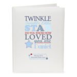 Personalised Blue ‘Twinkle Twinkle Little Star’ Traditional Photo Album - Image 3