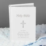 Personalised Any Message Cross Motif Leatherette Holy Bible