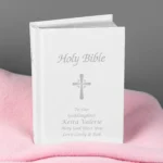 Personalised Any Message Cross Motif Leatherette Holy Bible - Image 2
