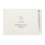 Personalised Hearts Motif Hardback Guest Book & Pen - Image 4