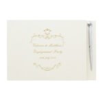 Personalised Any Message Gold Ornate Swirl Design Hardback Guest Book & Pen - Image 5