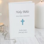 Personalised Blue Cross Motif Holy Bible - Image 5